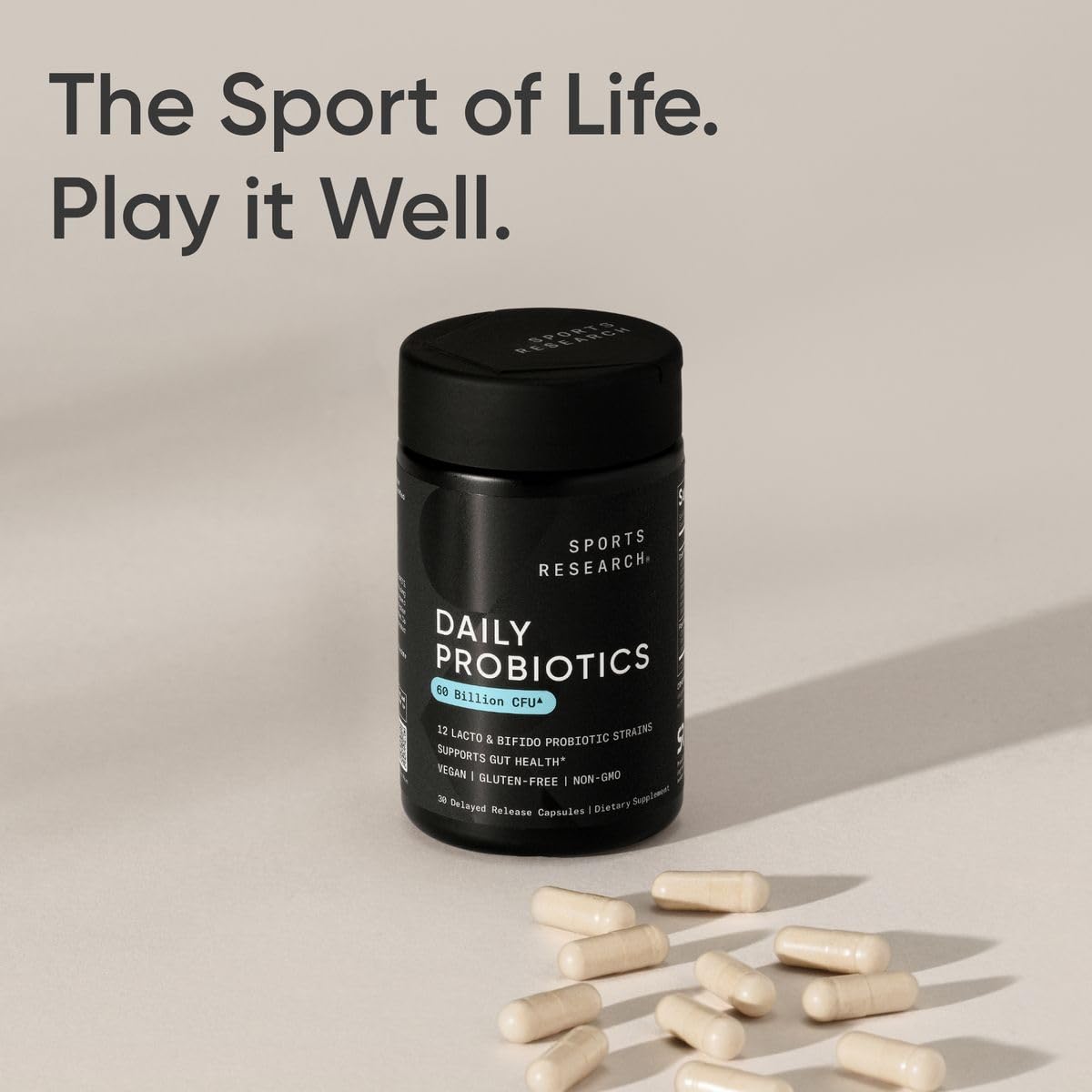 Sports Research Daily Probiotics, sans OGM et sans gluten: incluant tous les régimes.