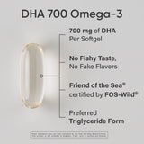 Sports Research DHA Omega-3 étiquette et certifications IFOS garantissant pureté et traçabilité.