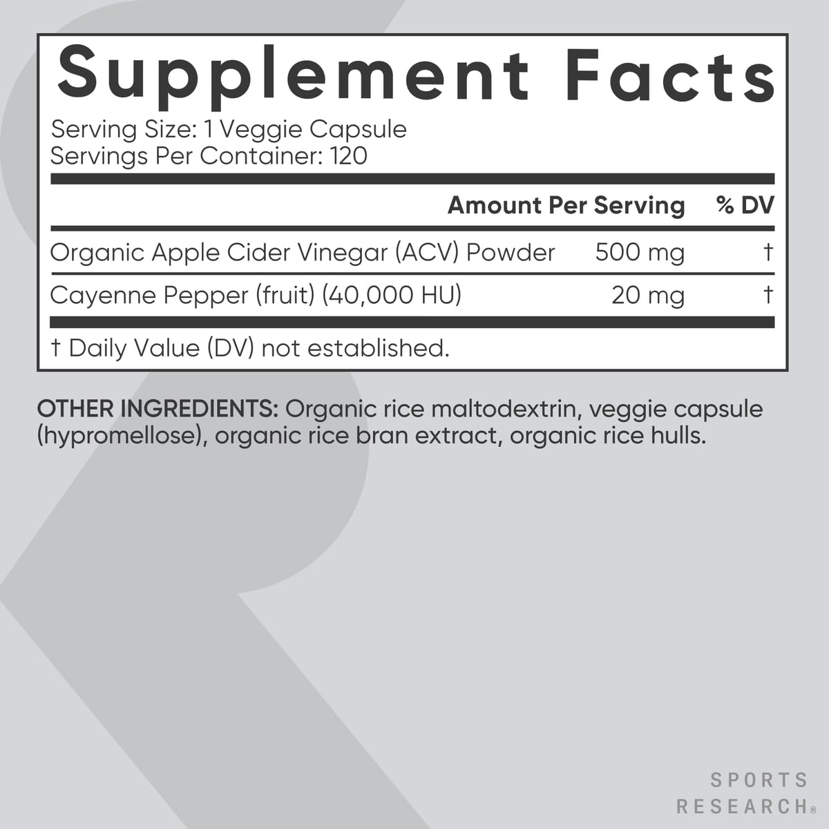Association ACV et Cayenne offrant une option detox potentielle.