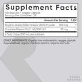 Association ACV et Cayenne offrant une option detox potentielle.