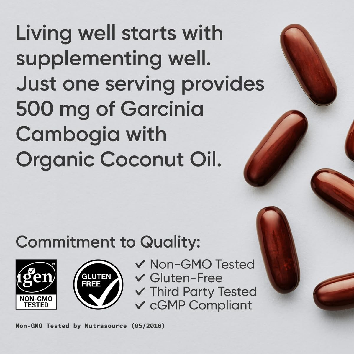 Sports Research Garcinia Cambogia – étiquette indiquant 60% HCA et standardisation visible.