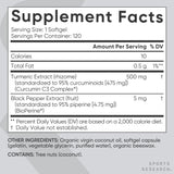 Étiquette lisible et emballage clair du produit Sports Research.