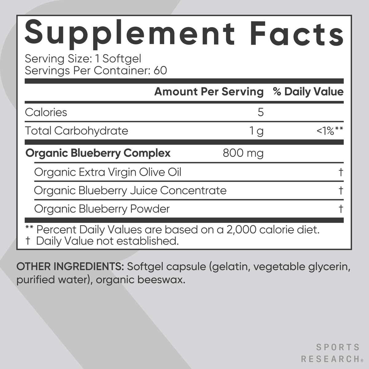 Étiquette sans OGM Sports Research, garantie de qualité et pureté.