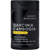 Sports Research Garcinia Cambogia – bouteille montrant le complément à 60% HCA, prêt à l'emploi.