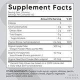 Gommes Sports Research Vinaigre de cidre, certifications vegan et biologique clairement affichées.