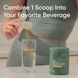Étiquette bio Sports Research Greens pour choisir la saveur et vérifier les ingrédients.