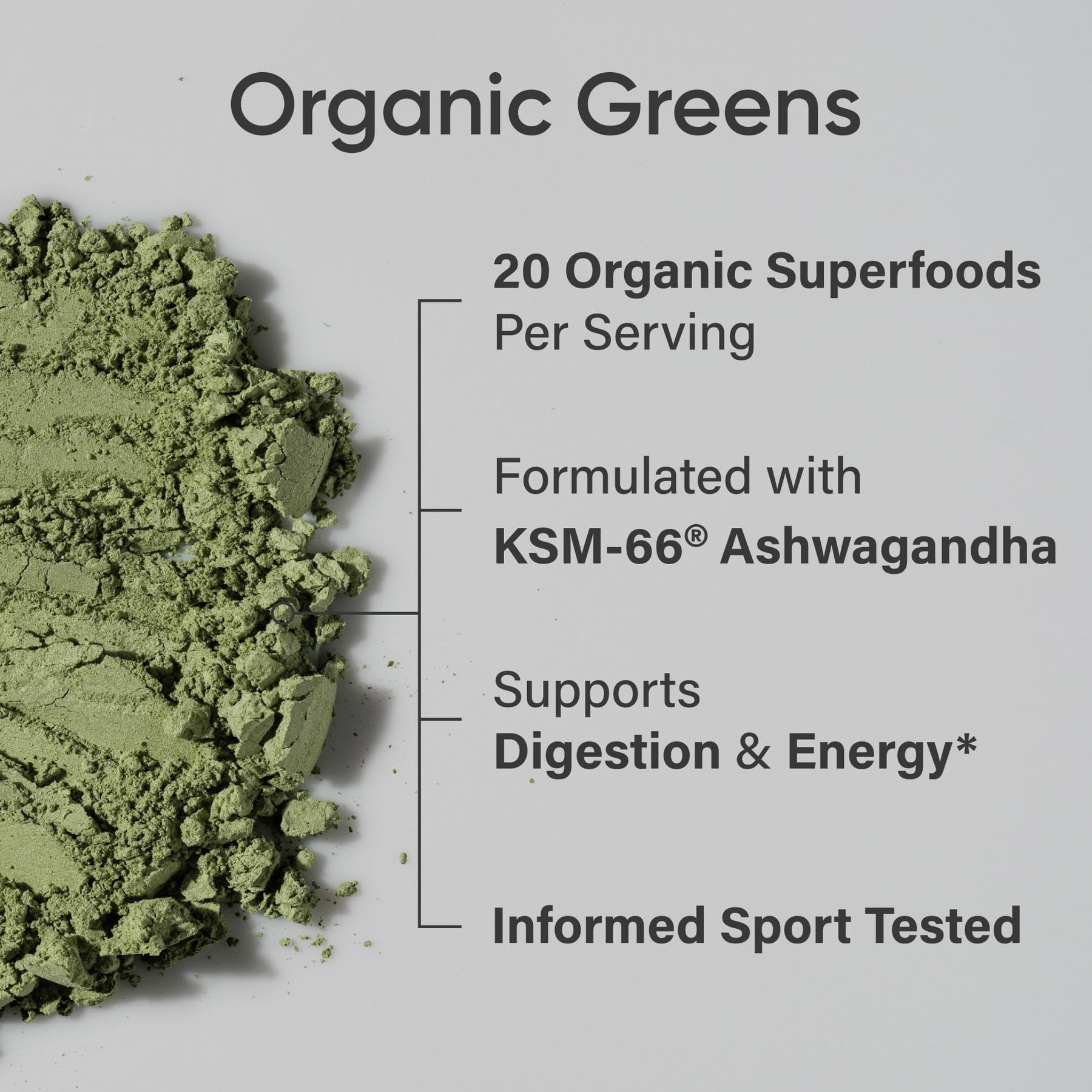 Sports Research Greens Poudre Original — mélange rapide dans eau ou lait végétal.