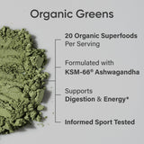 Sports Research Greens Poudre Original — mélange rapide dans eau ou lait végétal.