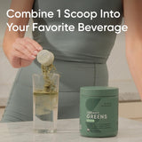 Sports Research Greens Spiruline-Chlorelle, mélange riche en nutriments végétaux.