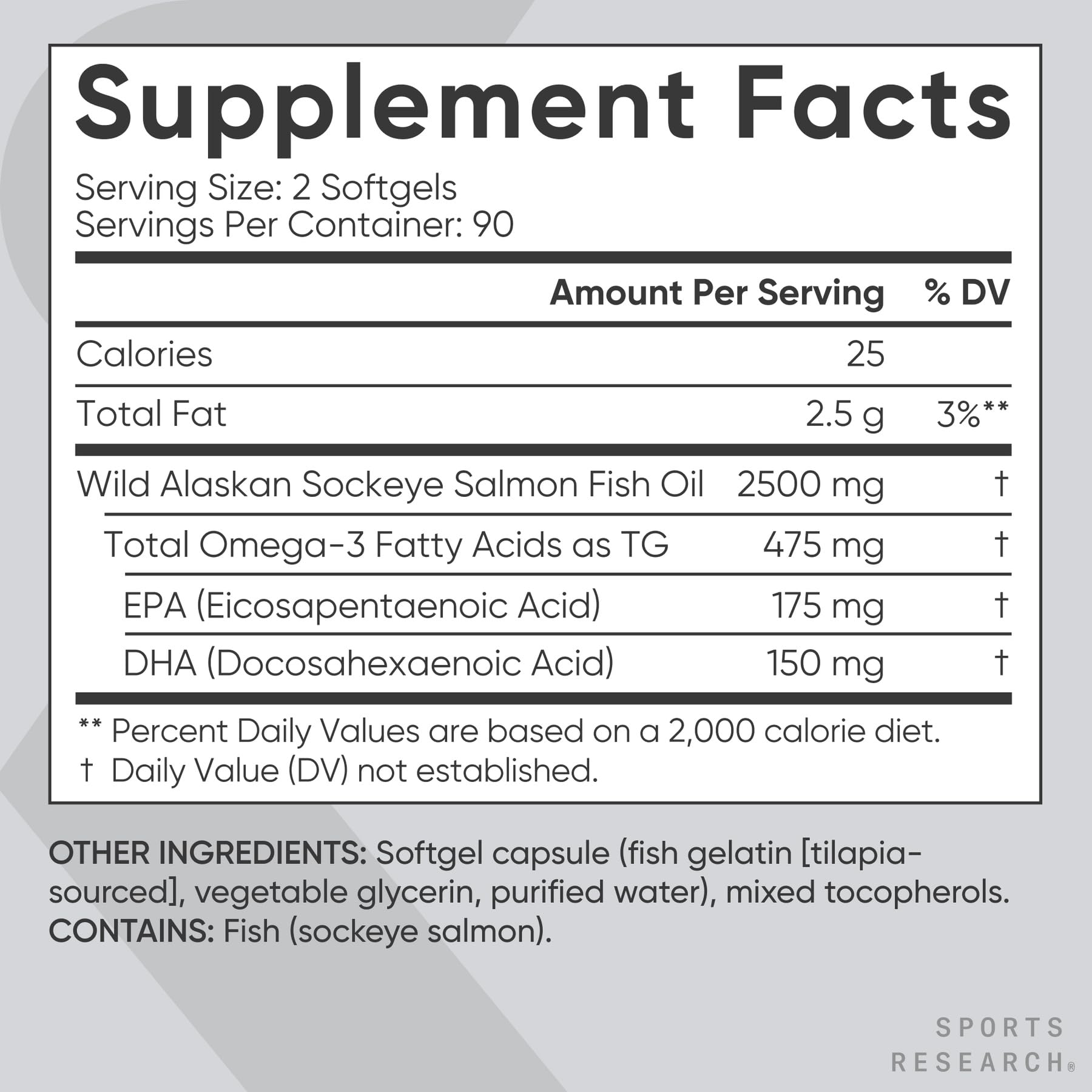 Sports Research Portions quotidiennes pratiques avec 2 500 mg par portion