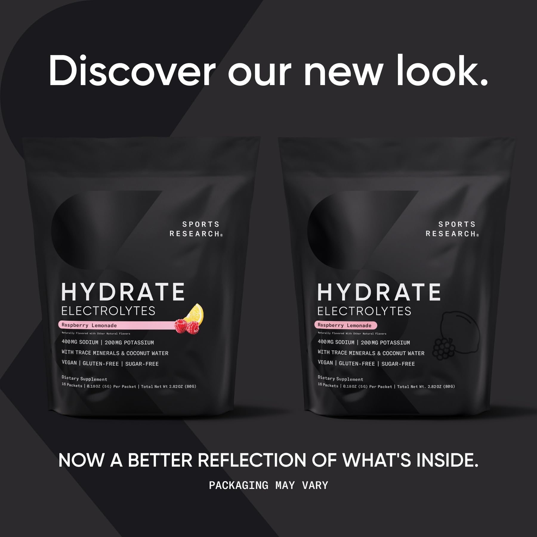 Sports Research Hydrate boîte ouverte framboise-citron, prêt à l'emploi