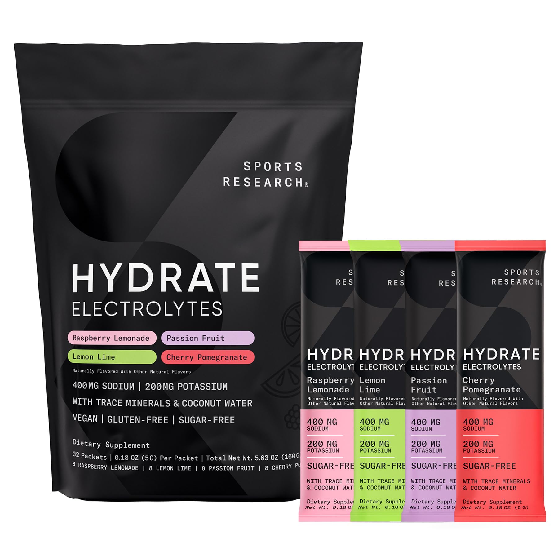 Sports Research Hydrate paquets emballage : solution nomade pour boire pendant l'entraînement.