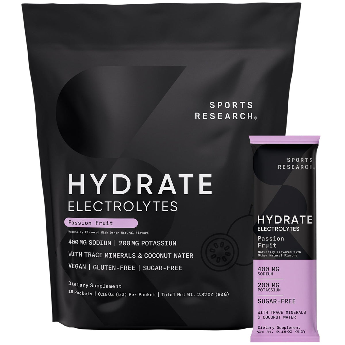 Sports Research Hydrate sachet framboise-citronnade, hydratation naturelle pendant l effort