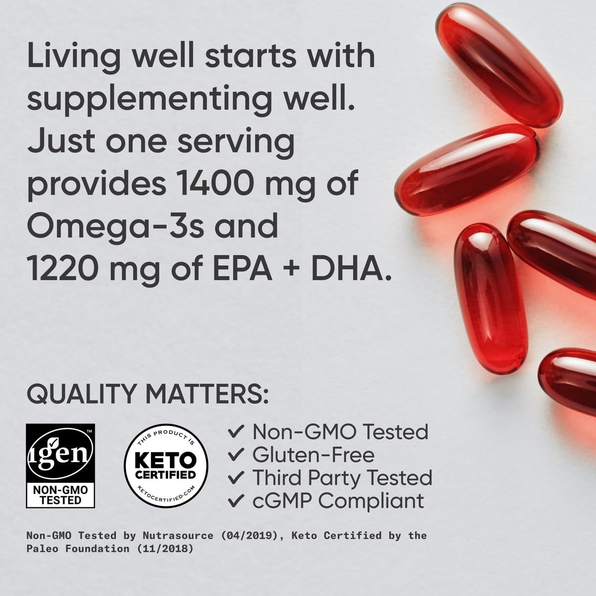 Sports Research Keto Omega: Krill antarctique certifié MSC pour la durabilité