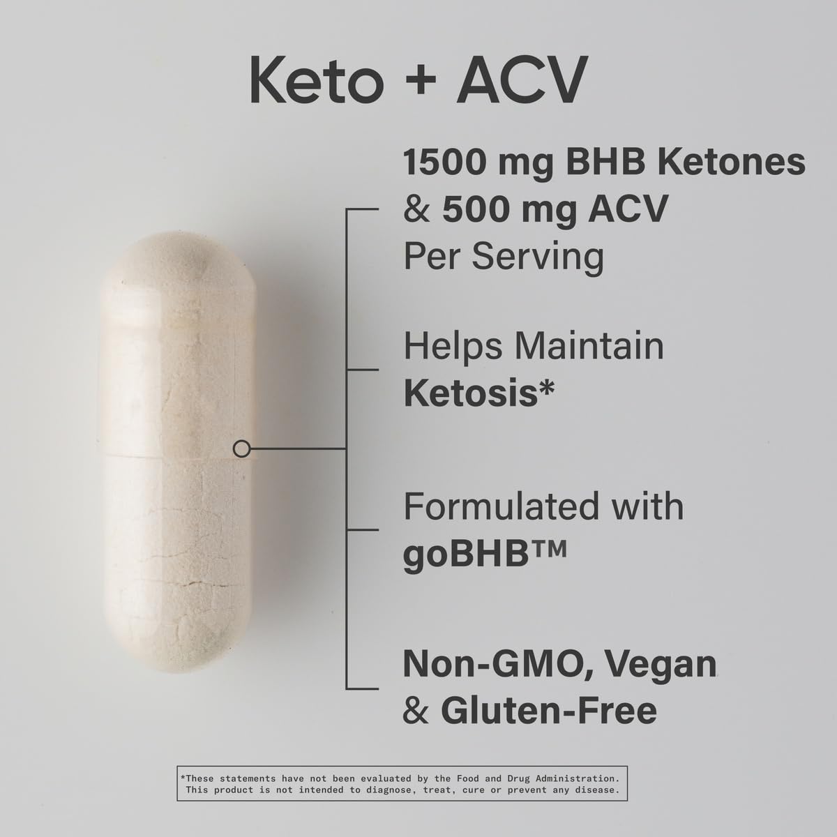 Gélules vegan et sans gluten du Sports Research Keto Plus ACV, qualité certifiée.