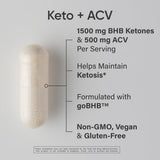 Gélules vegan et sans gluten du Sports Research Keto Plus ACV, qualité certifiée.