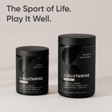 Bouteille Sports Research L-Glutamine avec étiquette claire et lisible.