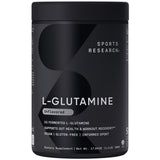 Sports Research L-Glutamine: flacon-poudre, soutien potentiel à la récupération après l'entraînement.