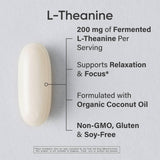 Sports Research L-Theanine - capsule liquide souple, pratique au quotidien pour la concentration.