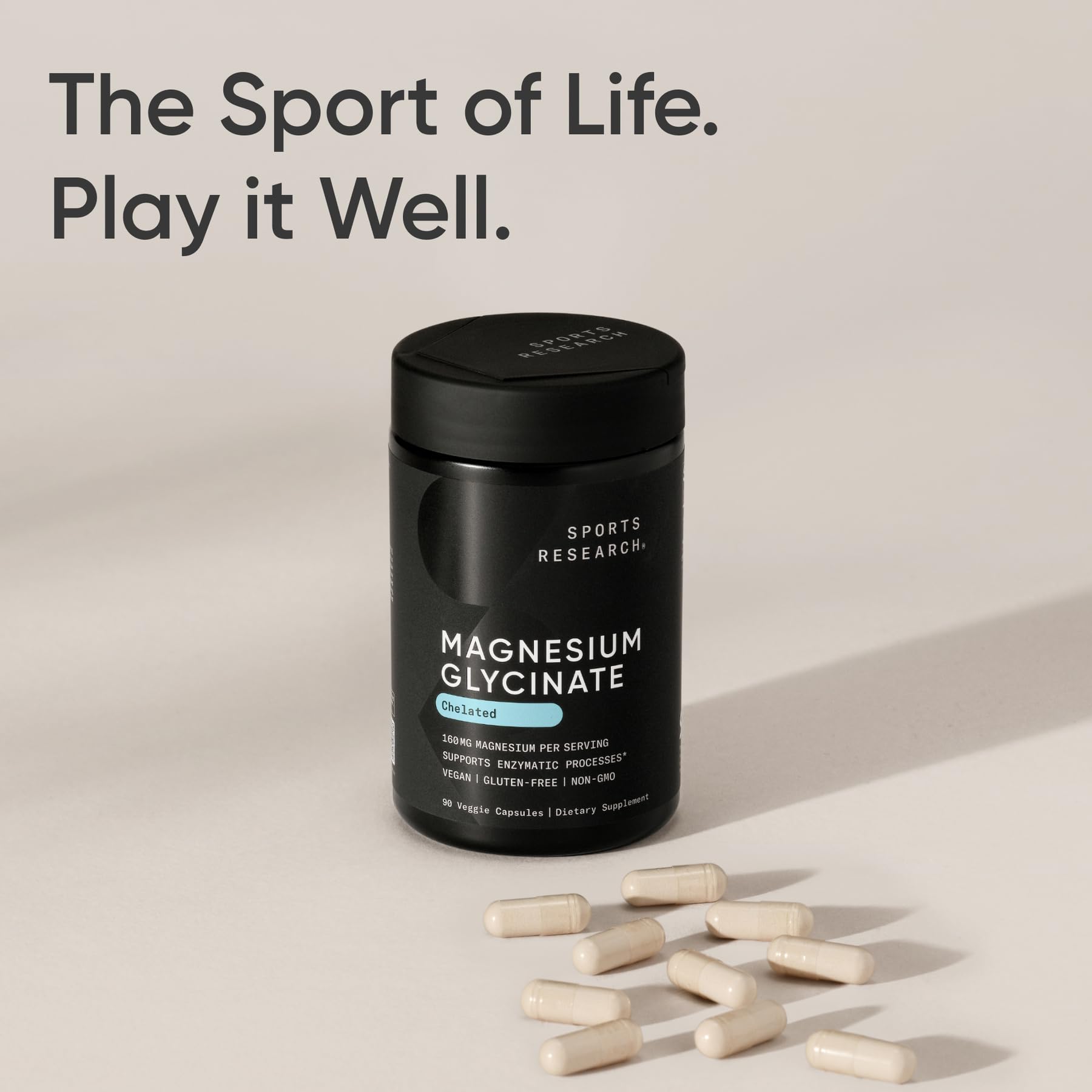 Sports Research Magnesium Glycinate – coco MCT soutenant l absorption et le confort digestif