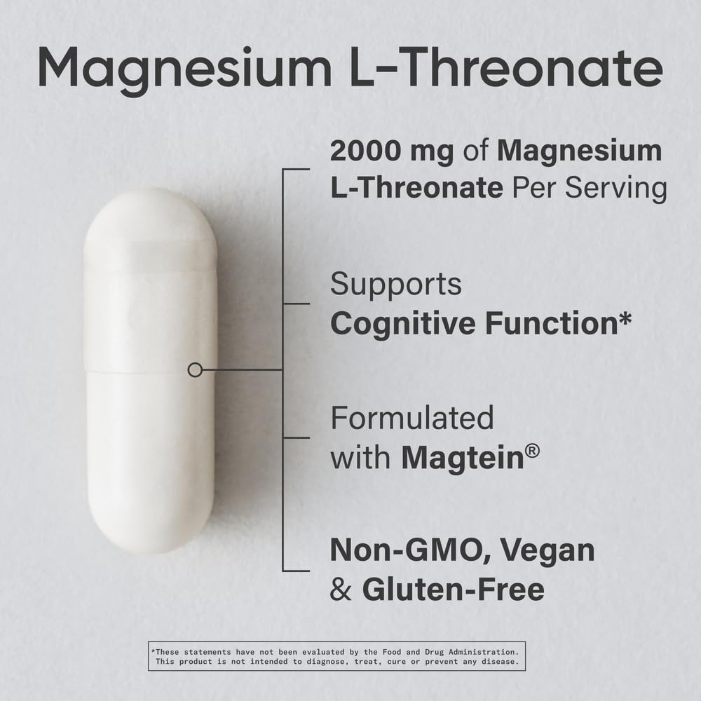Sports Research Magnésium L‑Thréonate – gélules, prise facile pour routine quotidienne.