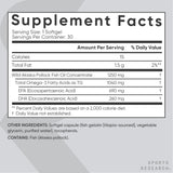 Sports Research Omega-3 - MSC certifiée et IFOS 5 étoiles pour pureté et traçabilité.