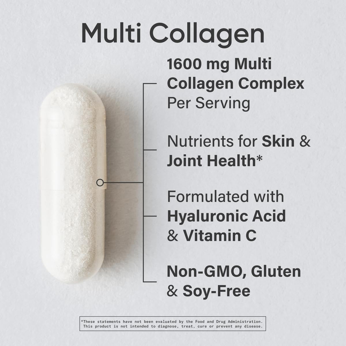 Sports Research Multi Collagen bouteille de gélules, dosage pratique pour routine quotidienne.