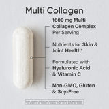 Sports Research Multi Collagen bouteille de gélules, dosage pratique pour routine quotidienne.