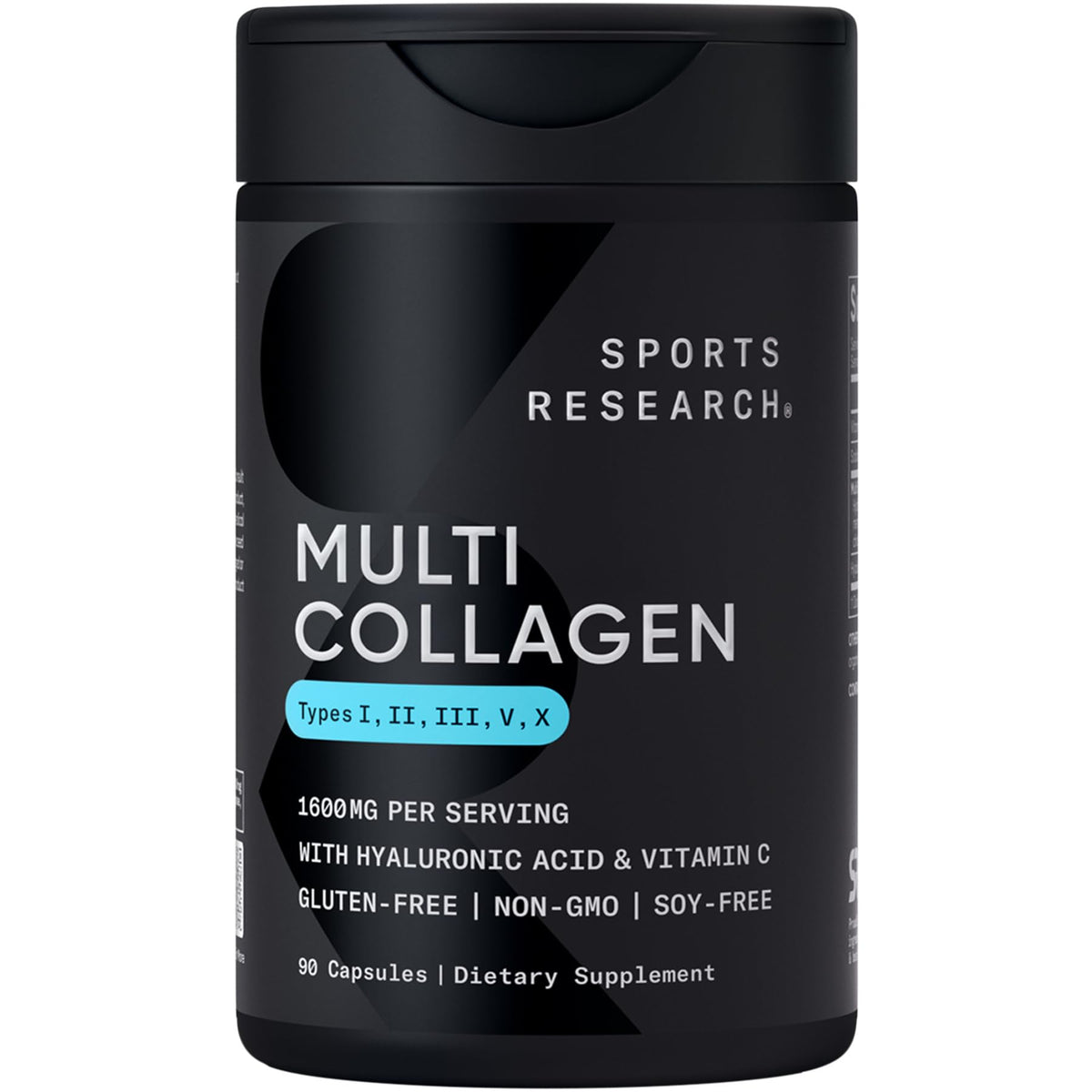 Sports Research Multi Collagen emballage clair, aperçu pour articulation et peau potentielle.