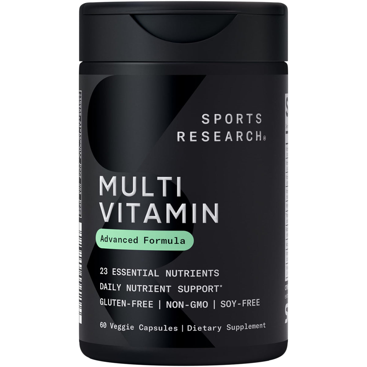 Sports Research Multivitamine Avancée – capsules végétales dans le flacon, usage quotidien possible.
