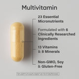 Sports Research Multivitamine Avancée – flacon clair, étiquette lisible et pratique.