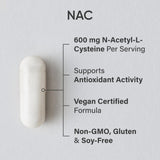 Étiquette du NAC 600 mg de Sports Research pour vérifier les ingrédients.
