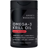 Sports Research Omega-3 Krill Oil en bouteille, MSC durable et sans gluten