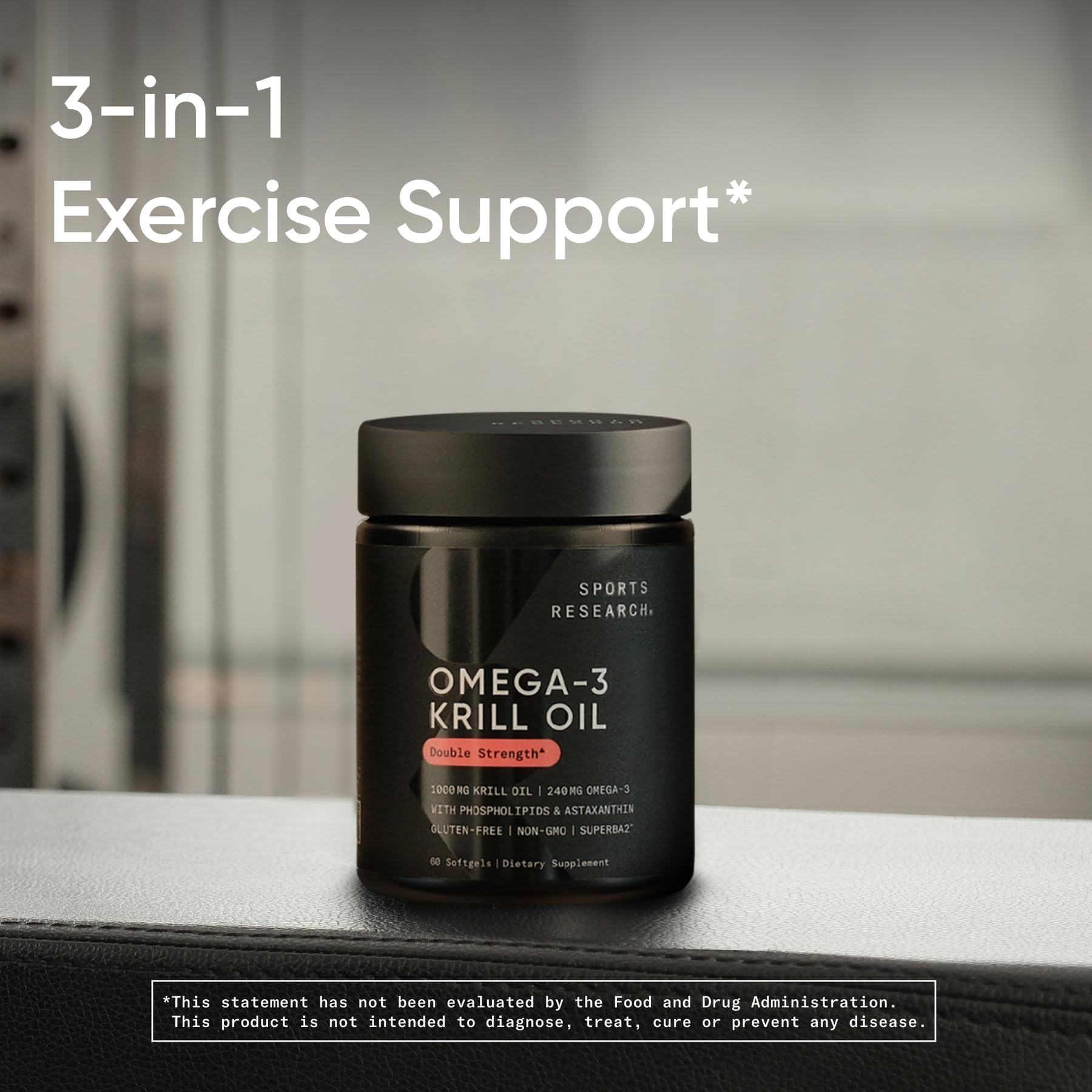 Emballage Sports Research Omega-3 Krill Oil sans OGM et sans gluten