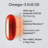 Sports Research Omega-3 Krill Oil capsules, ingestion facile et absorption.