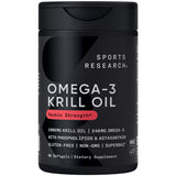 Sports Research Omega-3 Krill Oil flacon, prise quotidienne pratique.