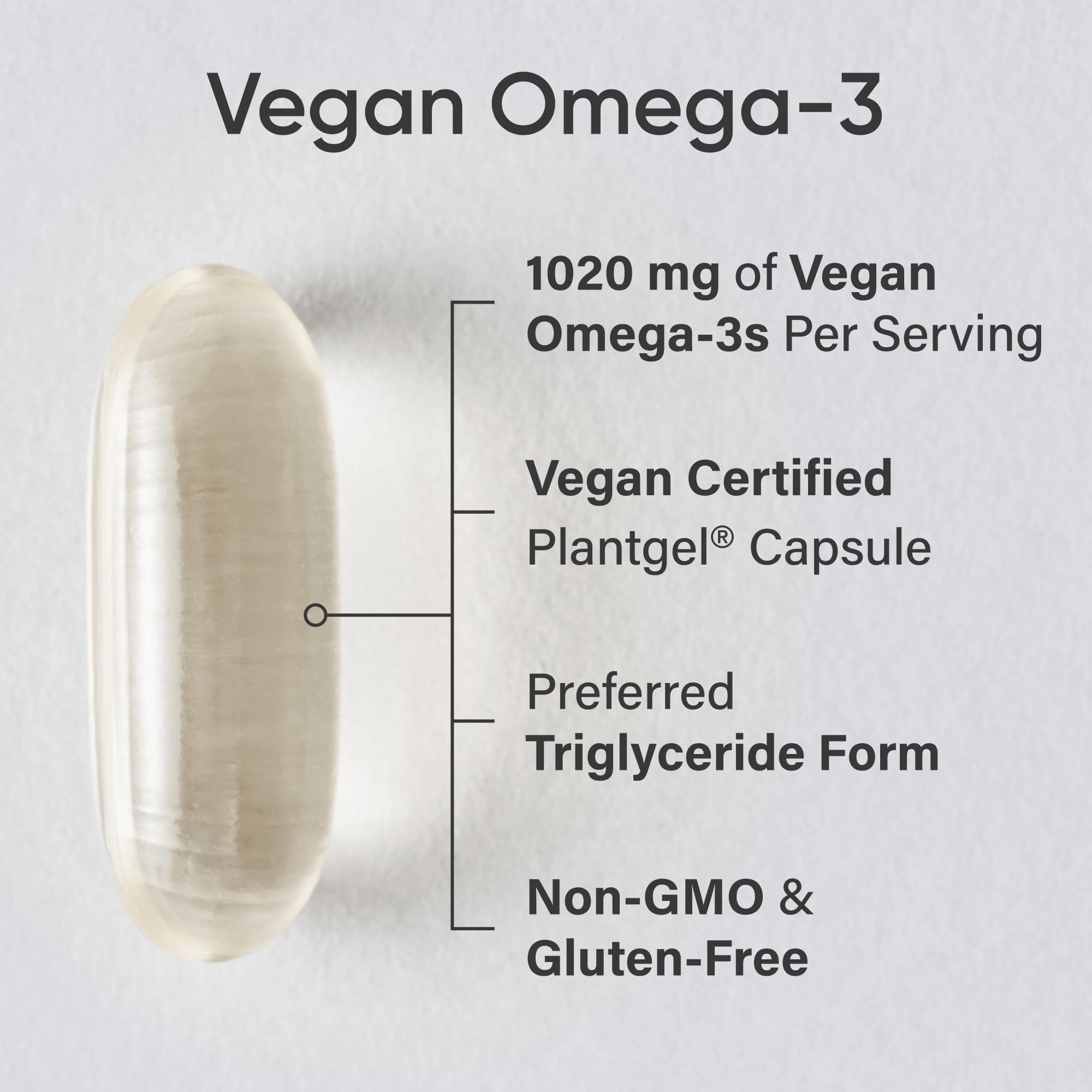Sports Research Omega-3 véganes en gélules faciles à avaler.