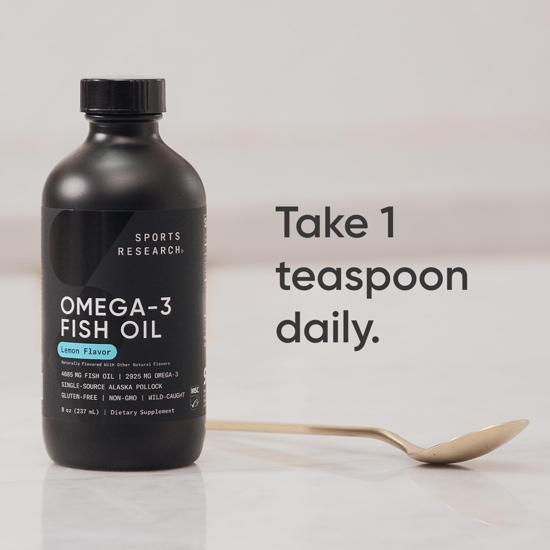 Sports Research Omega-3 dose sur cuillère pour dosage flexible