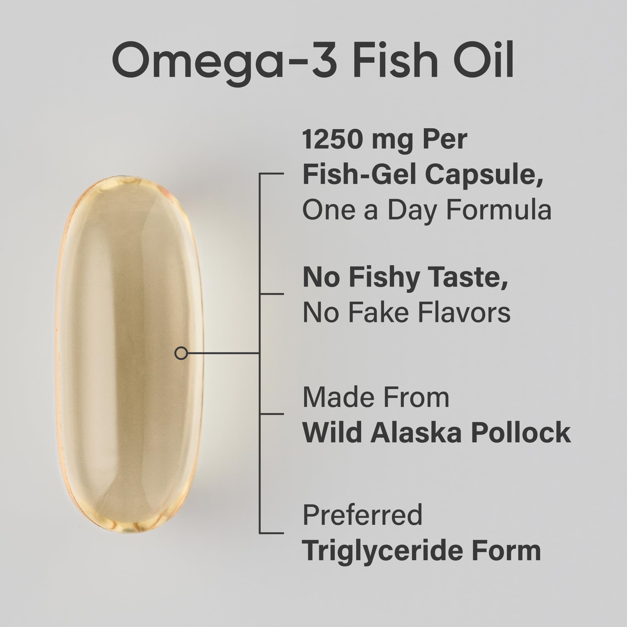 Gélules molles de Sports Research Omega-3, faciles à avaler et sans arrière-goût.