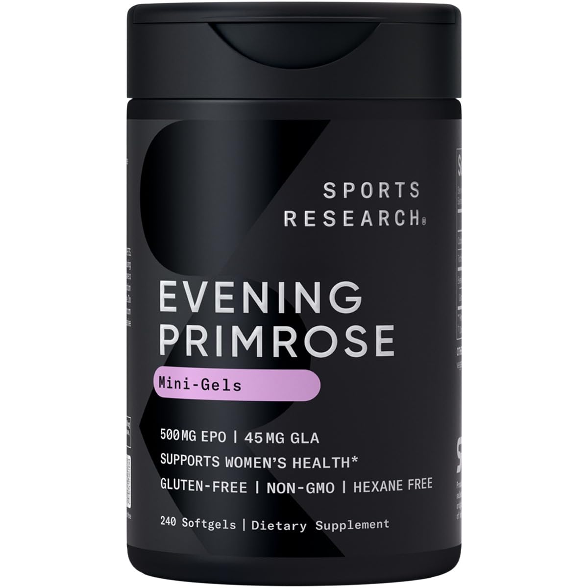 Sports Research Onagre bouteille pressée à froid pour la peau et le bien-être féminin.
