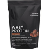 Sports Research Whey Protéine chocolat hollandais, poudre protéinée savoureuse pour récupération post-entraînement