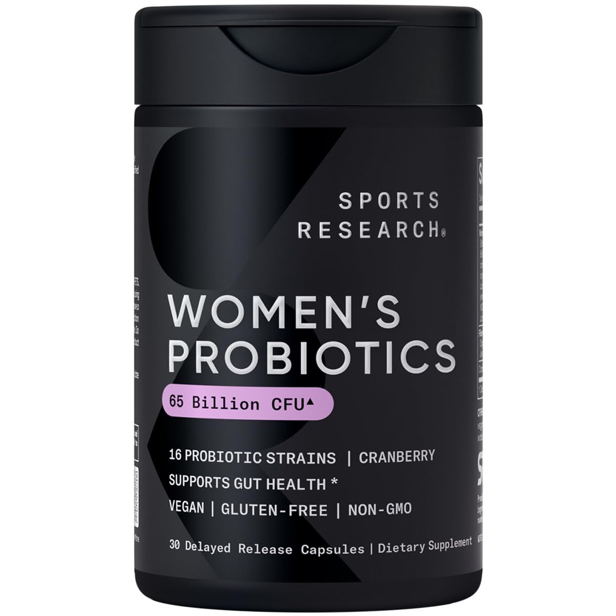 Sports Research Probiotiques Femmes – bouteille, soutien digestif potentiel.