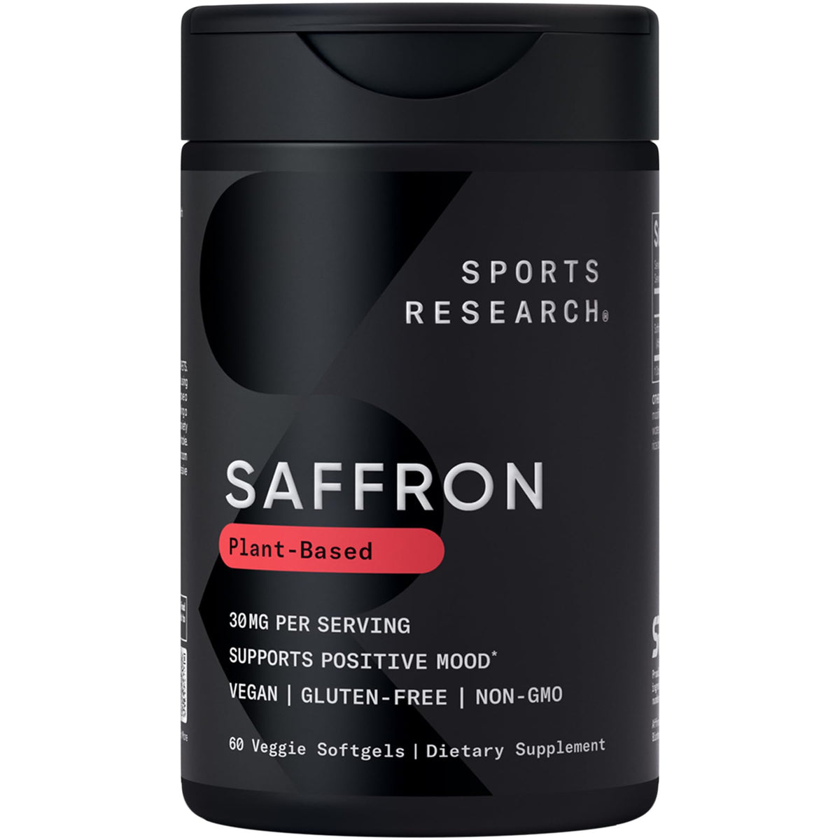 Sports Research Safran Bouteille Capsules présente un format pratique pour soutenir une humeur équilibrée.