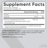 Sports Research Garcinia Cambogia – sans OGM, sans soja et sans gluten sur l'emballage.
