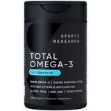 Sports Research Total Omega-3: bouteille de gélules pour le bien-être quotidien.
