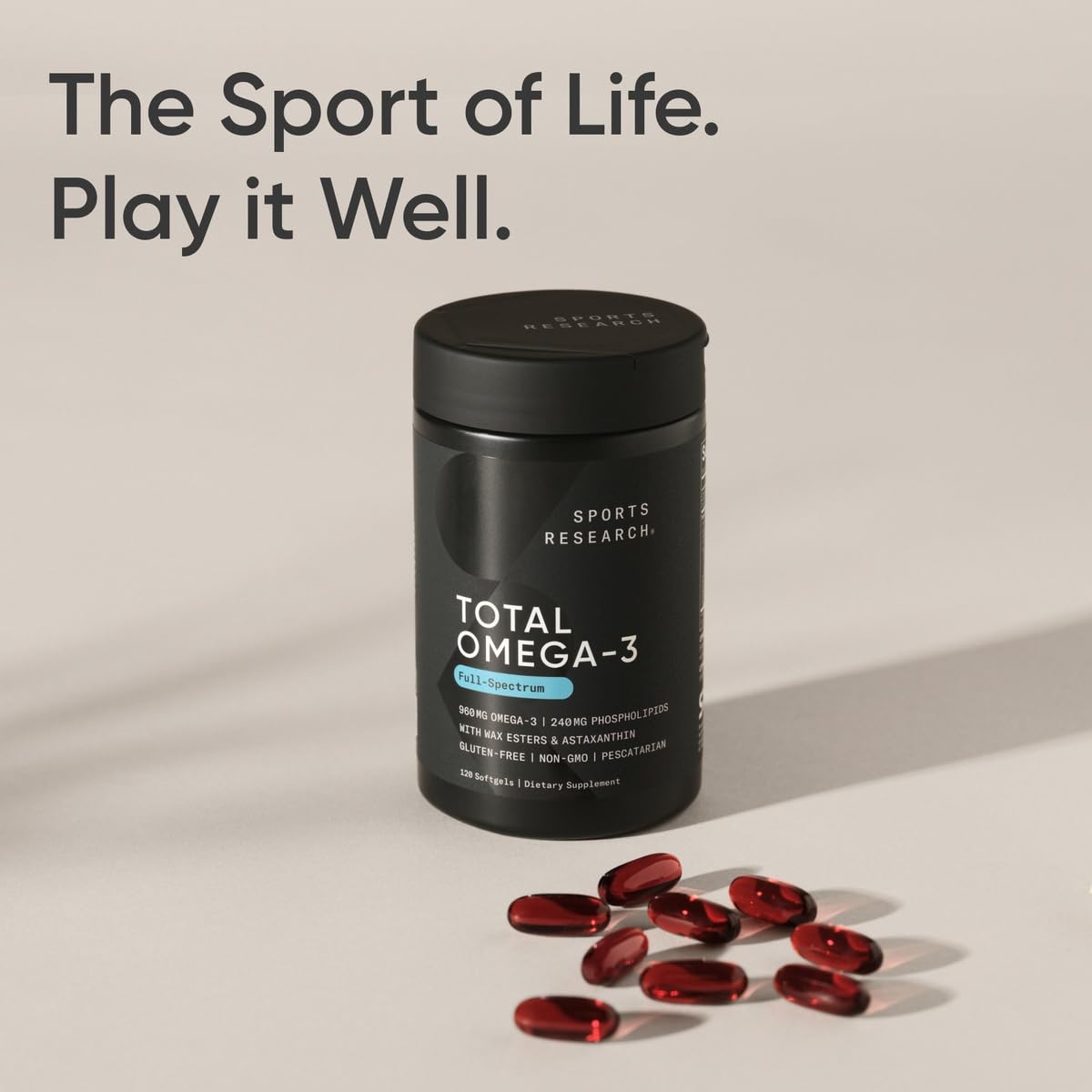 Sports Research Total Omega-3: purification pour éliminer métaux lourds et PCB.
