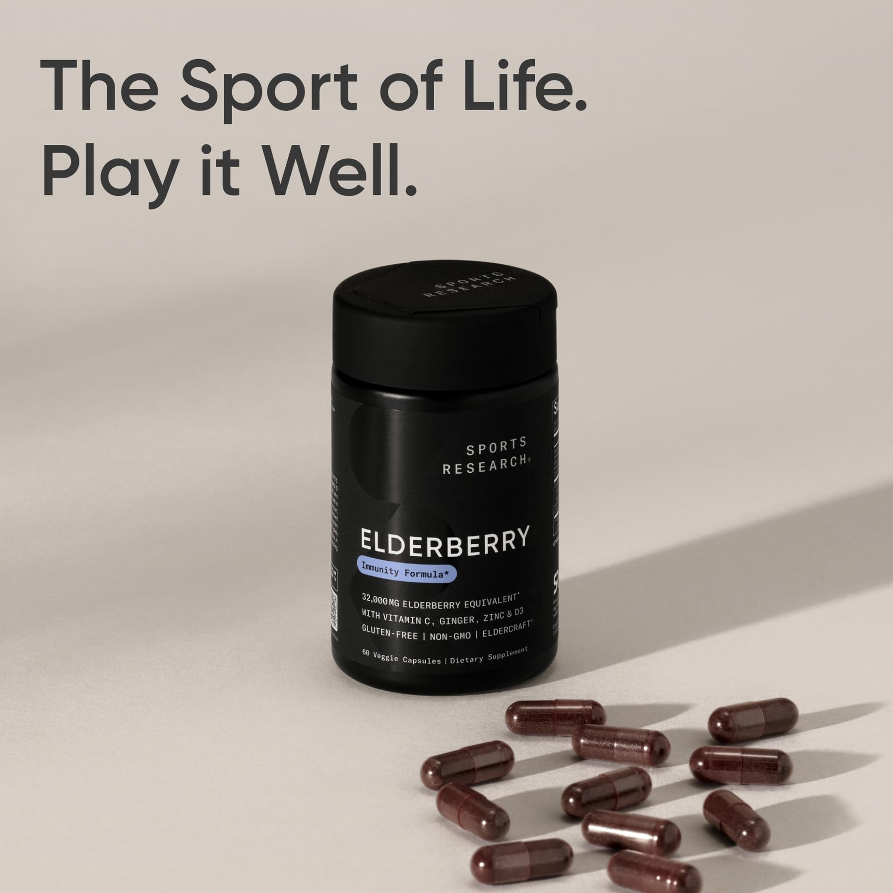 Sports Research utilisation quotidienne montrant des capsules faciles à prendre.