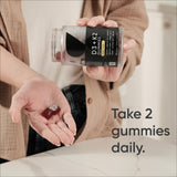 Pouring Sports Research vegan D3 + K2 gummies for easy daily intake.