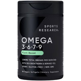 Sports Research Vegan Omega: bouteille présentant le produit et ses bénéfices potentiels.