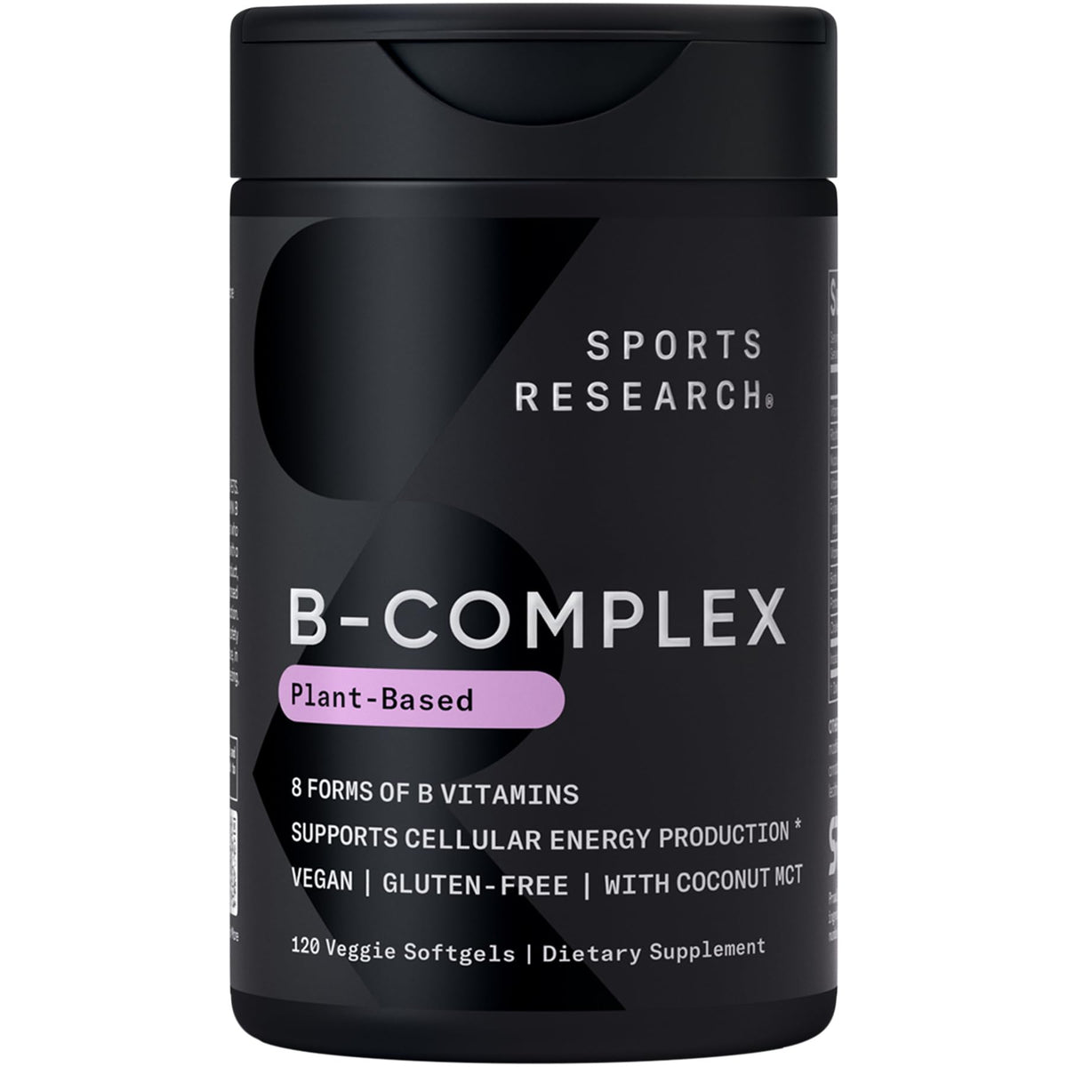 Sports Research Vitamine B-Complexe – bouteille visible, soutien métabolique quotidien.